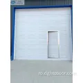 Ușa garajului secțional izolat din oțel alb cu pieton